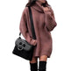 Autumn Winter Solid Cashmere oversized Knitted Mini Turtleneck Sweater Dress - EX-STOCK Canada