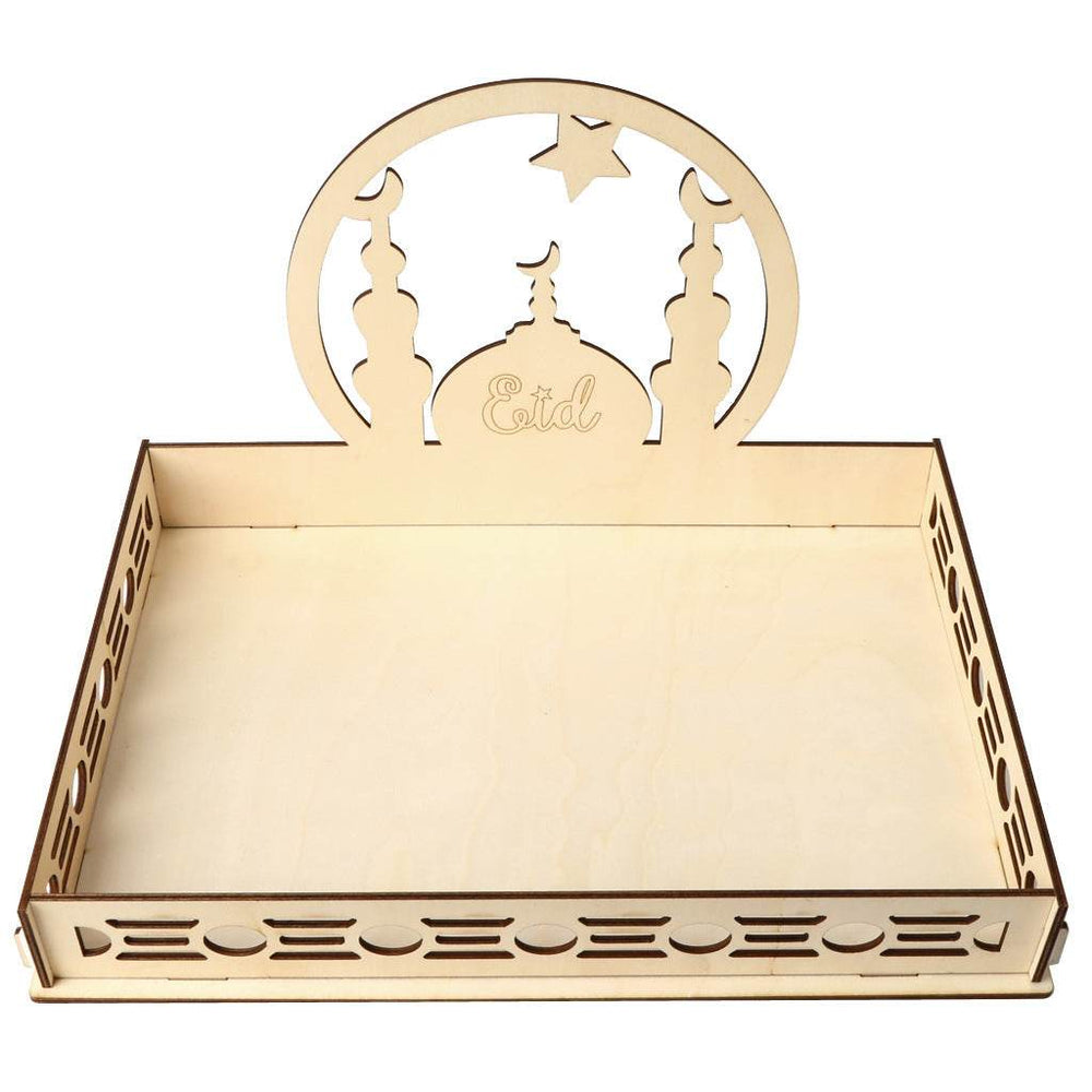 Wooden Ornament Eid Al Fitr Table Decoration coffee Tray - EX-STOCK Canada