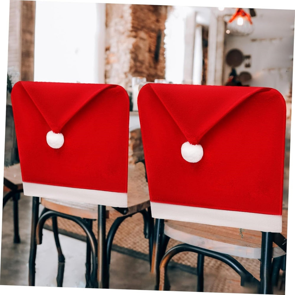 Christmas Chair Covers, Santa Claus Hat Slipcover Xmas Chair Back Cover For Christmas Din EX-STOCK Canada