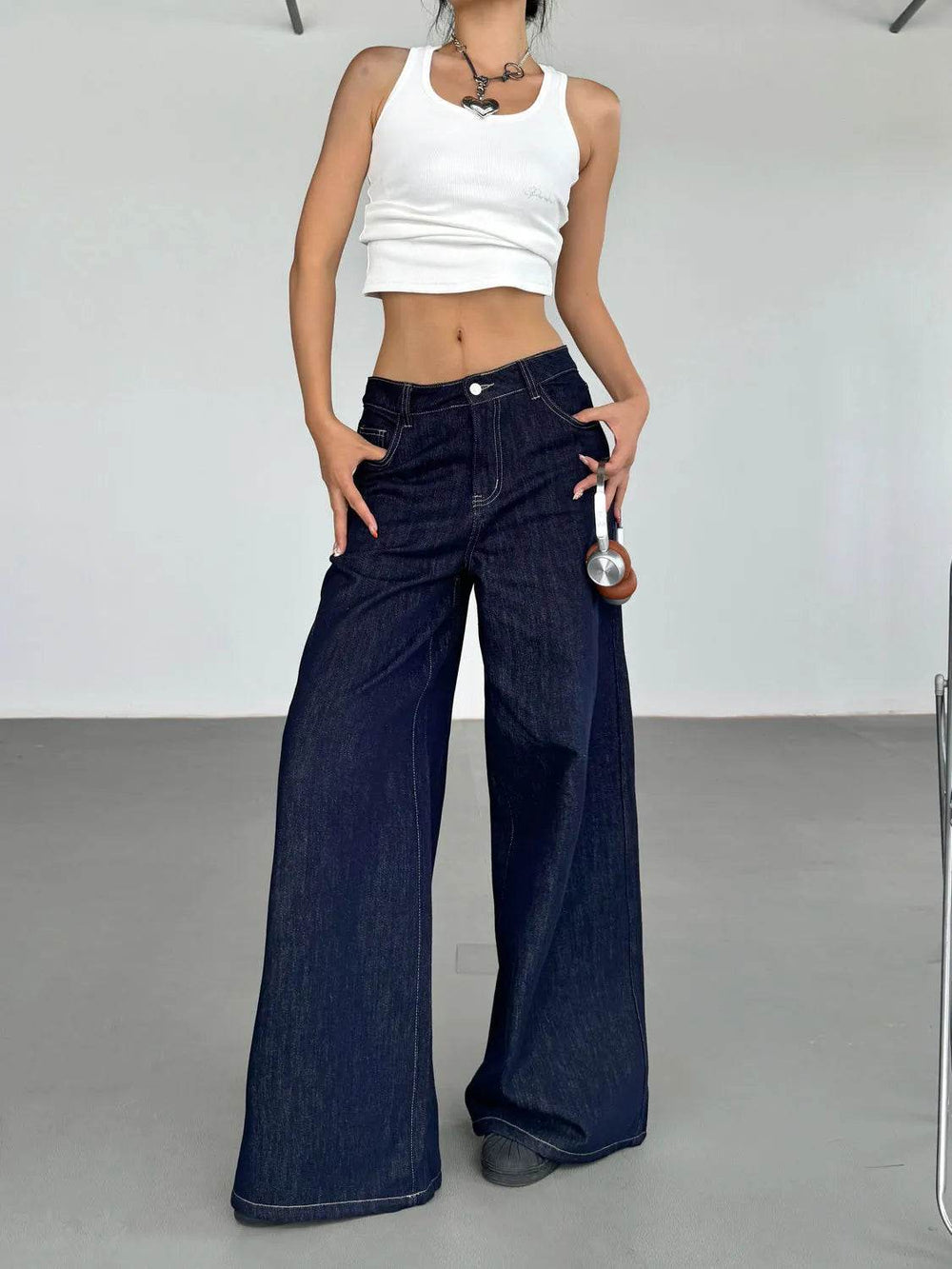 Fashion American Retro Wide Leg Baggy Jeans Pant For Women - EX-STOCK Canada
