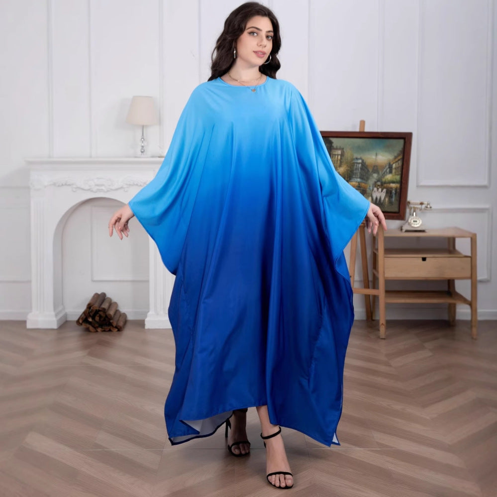 Large Size Women's Muslim Fashion Soft Satin Bat Dress - EX-STOCK Canada