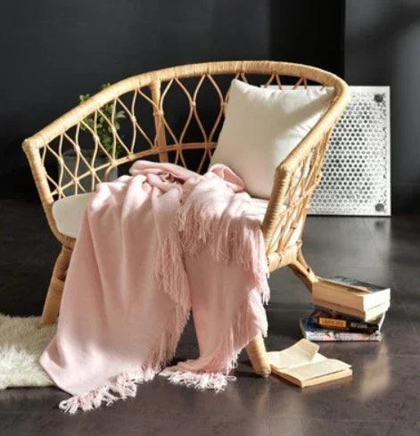 Piccola coperta lavorata a maglia con frange Coperta per pisolino Coperta per divanoEX-STOCK Canada