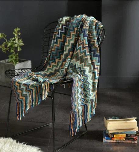 Piccola coperta lavorata a maglia con frange Coperta per pisolino Coperta per divanoEX-STOCK Canada