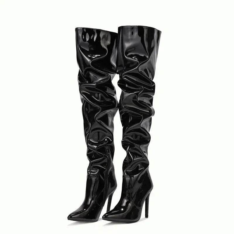 Stivali Lunghi al Ginocchio Donna Moda Tacchi Altissimi Scarpe da Festa - EX-STOCK Canada