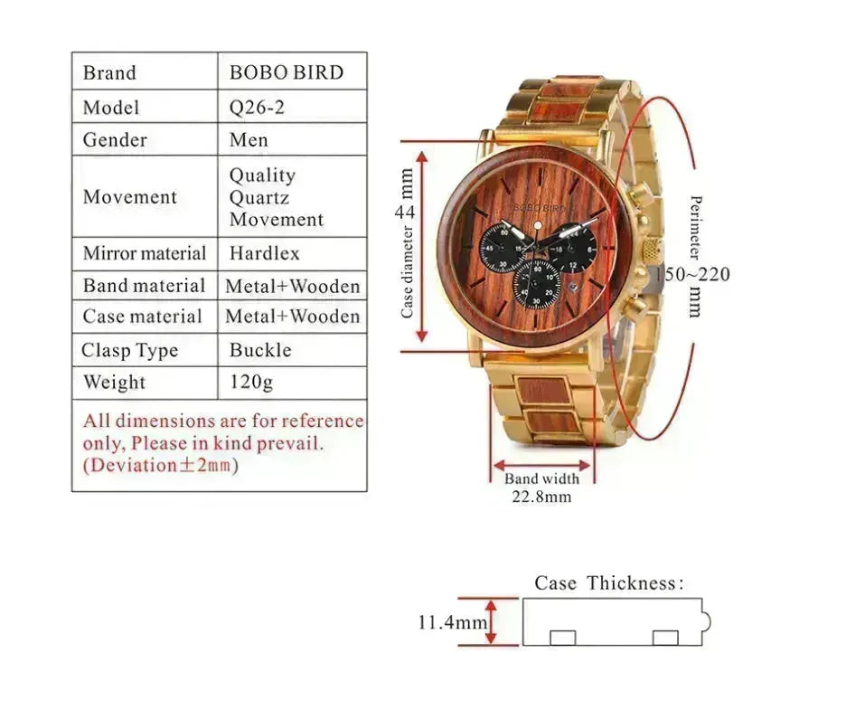 Montre en bois de luxe
