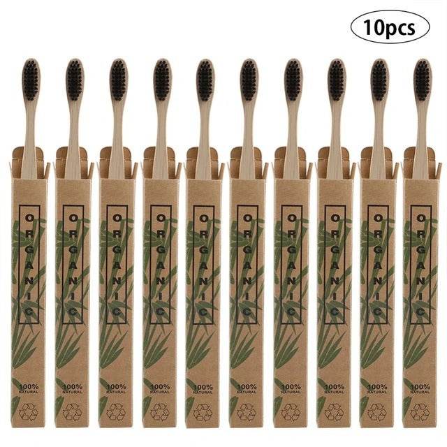 10pcs Bamboo toothbrushes - EX-STOCK Canada