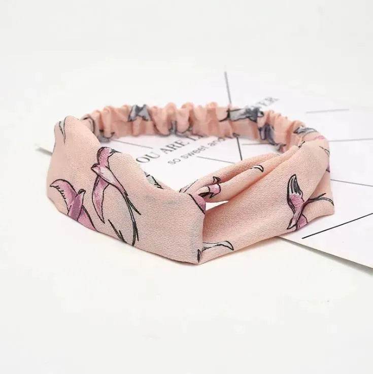 Women Retro Style Knotted Hairband floral Print Cross Headband - EX-STOCK Canada