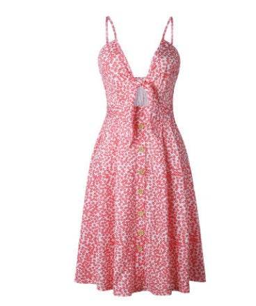 Women Summer cocktail dresses Spaghetti strap Midi Vacation Resort Sundress - EX-STOCK Canada