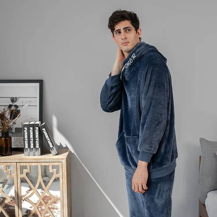 Men's Hooded Warm And Thickened Pajamas Suit - EX-STOCK CANADA