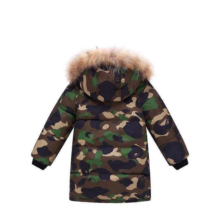 Children's Down And Wadded Jacket Camouflage Fur Collar Detachable Thickened Warm - EX-STOCK Canada