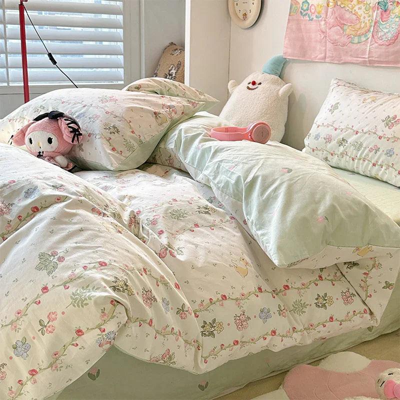 Four-piece Bed Set Pure Cotton Student Dormitory Duvet Cover Sheets EX-STOCK Canada