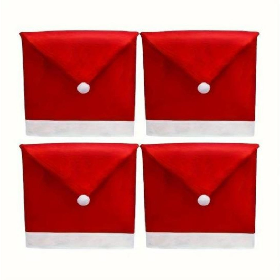 Christmas Chair Covers, Santa Claus Hat Slipcover Xmas Chair Back Cover For Christmas Din EX-STOCK Canada