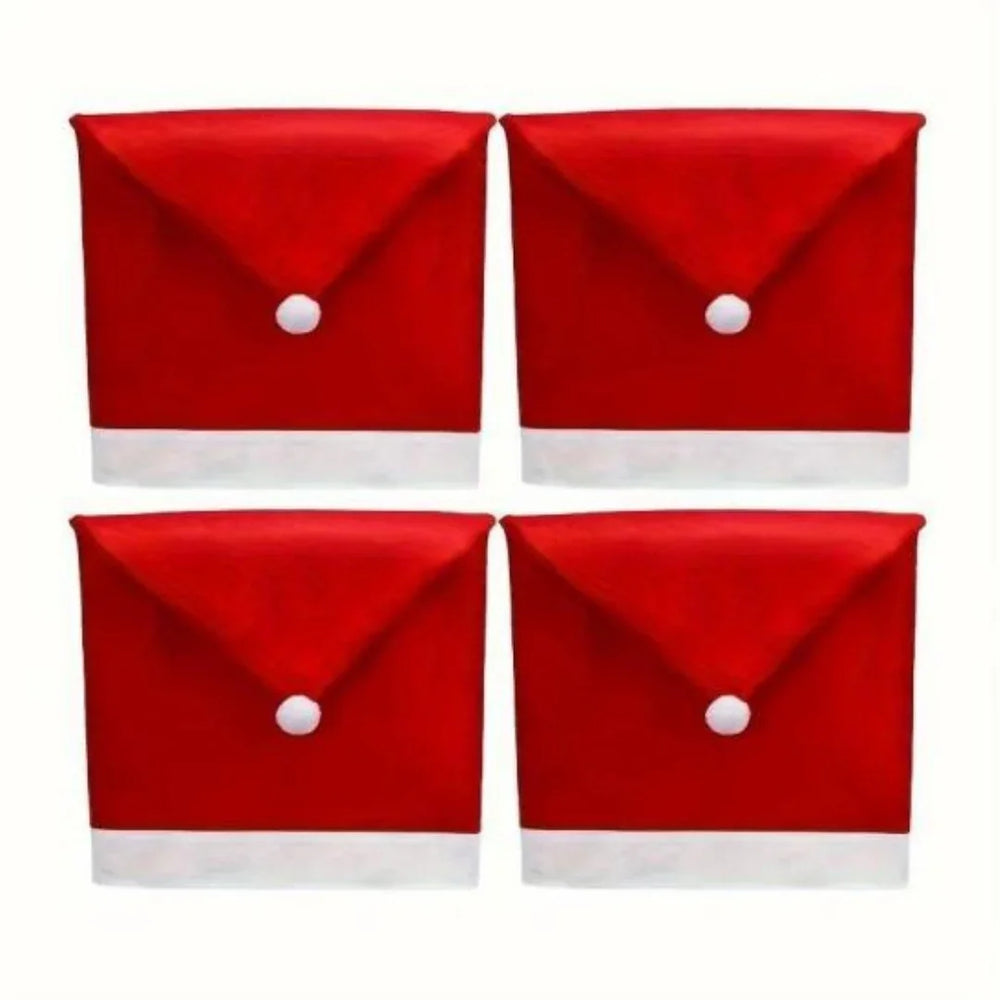 Christmas Chair Covers, Santa Claus Hat Slipcover Xmas Chair Back Cover For Christmas Din EX-STOCK Canada