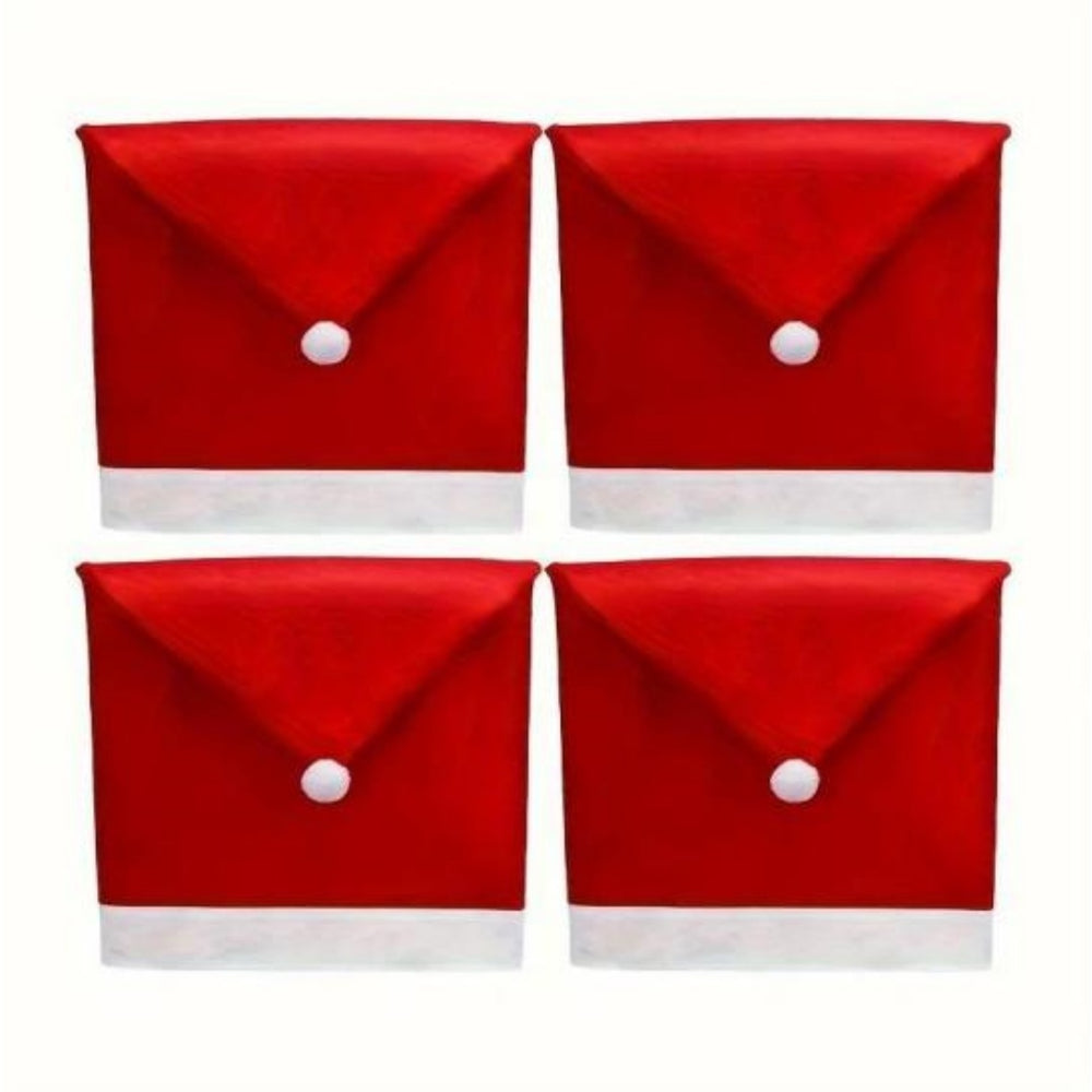 Christmas Chair Covers, Santa Claus Hat Slipcover Xmas Chair Back Cover For Christmas Din EX-STOCK Canada