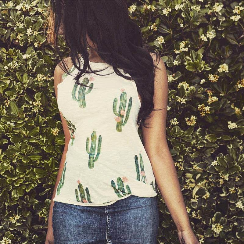 Summer Halter neck blouse top Cactus Print Women - EX-STOCK Canada