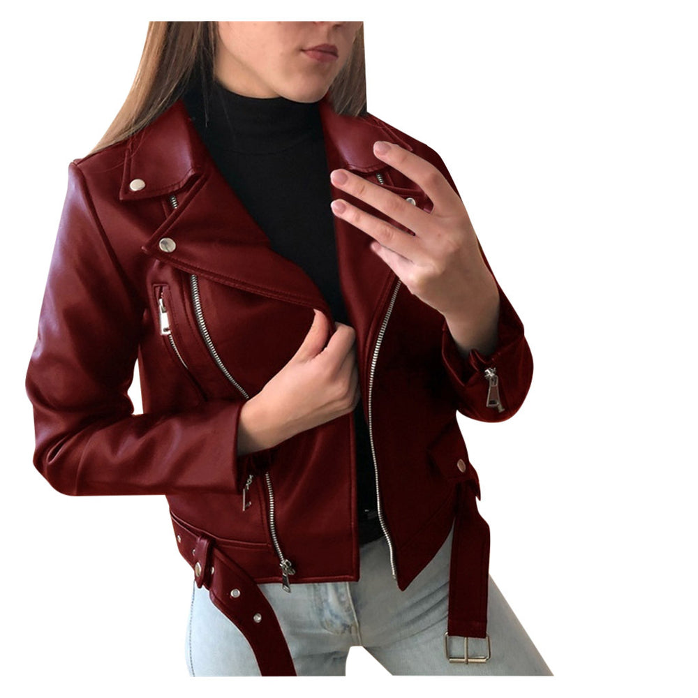 Slim Slim Winter Leather Jacket Motorcycle Jacket | EX-STOCK product gallery photo 5