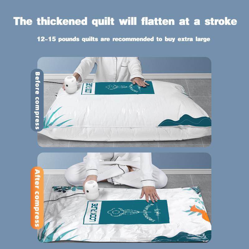 Transparent Vacuum Storage Bags, 10/PACK (4 L, 4 M, 2 Small Bags) With Pump - EX-STOCK Canada