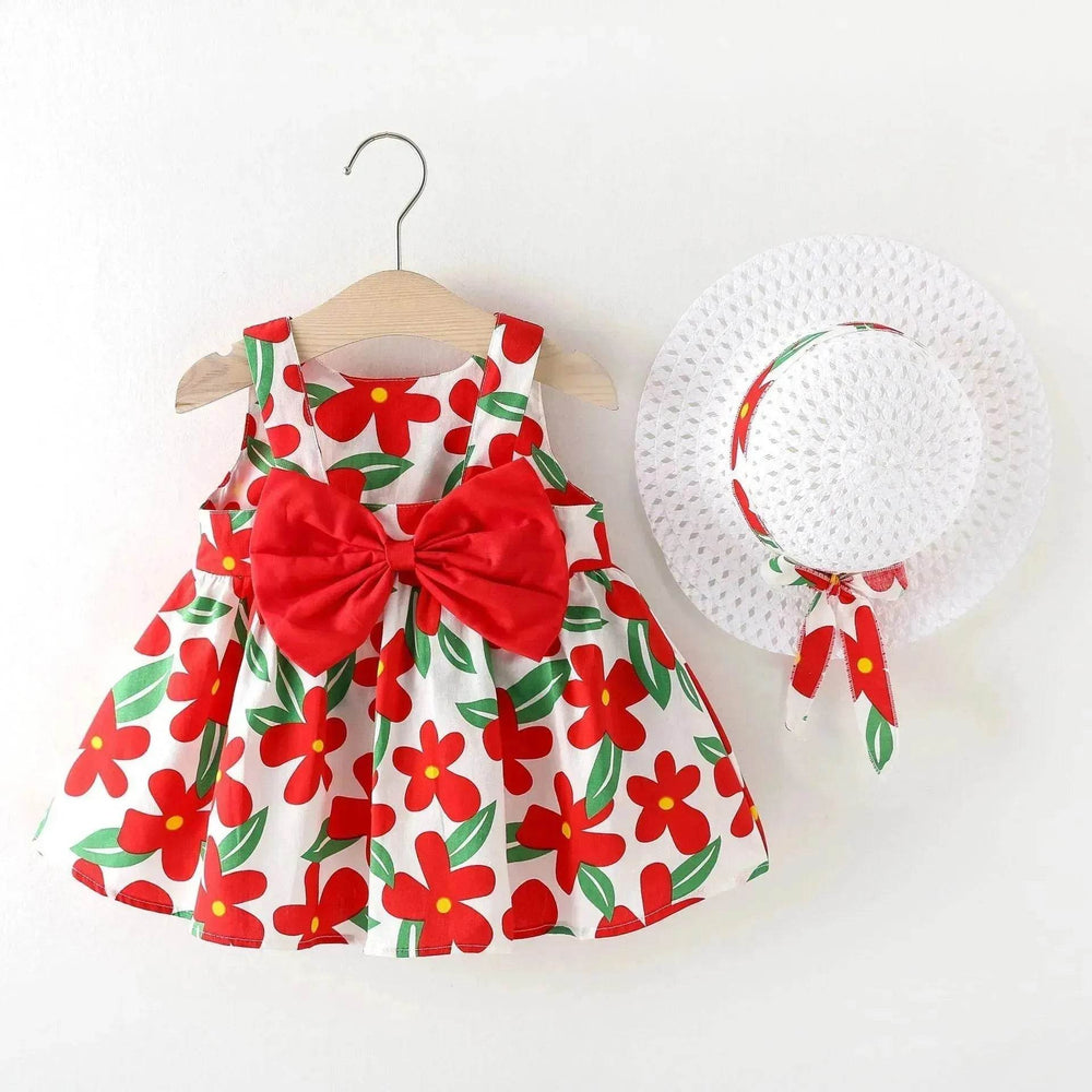 Casual Newborn Baby girl Printed Bow Princess Dress - EX-STOCK Canada