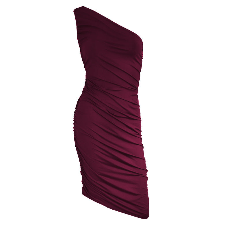 Robe grande taille à col irrégulier pour femmes, coupe slim - EX-STOCK Canada