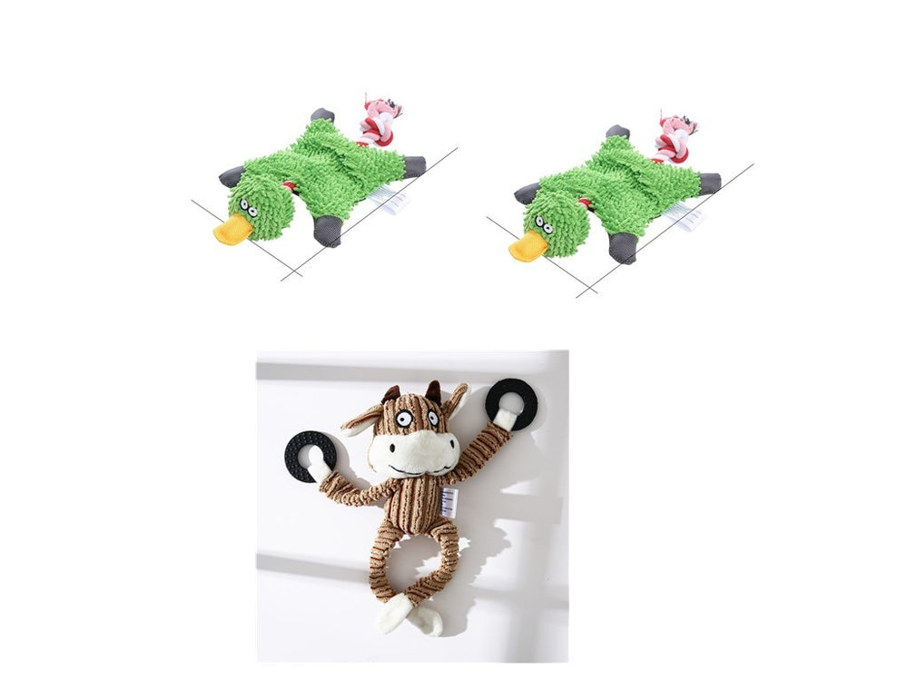 Pet Toy Donkey Shape Corduroy Chew Toy For Dogs Puppy Squeaker Squeaky Plush Bone Molar Dog Toy Pet Training Dog EX-STOCK Canada