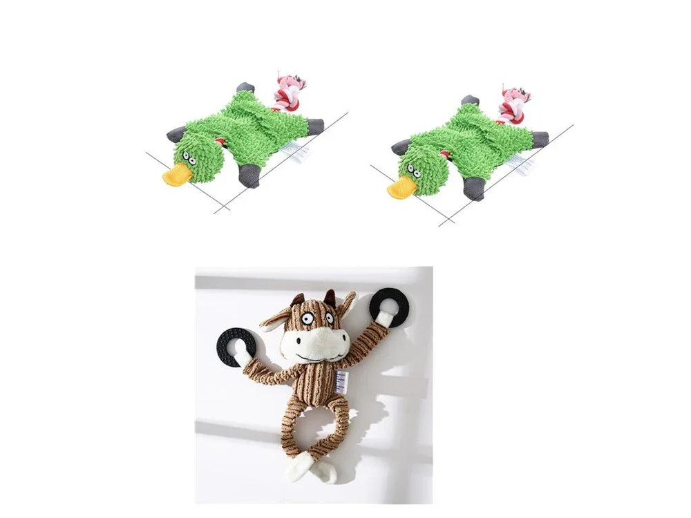 Pet Toy Donkey Shape Corduroy Chew Toy For Dogs Puppy Squeaker Squeaky Plush Bone Molar Dog Toy Pet Training Dog EX-STOCK Canada