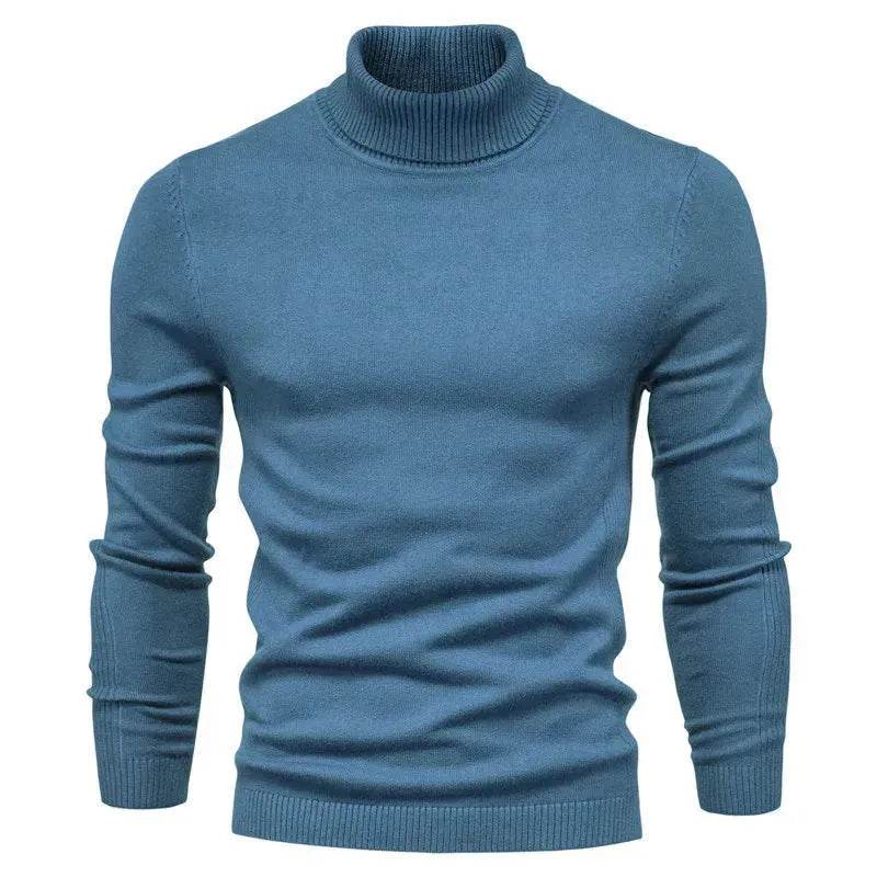 Men's Plain Slim Pullover Polo Sweatshirt Turtleneck Sweater Winter Casual Tops Men - EX-STOCK Canada