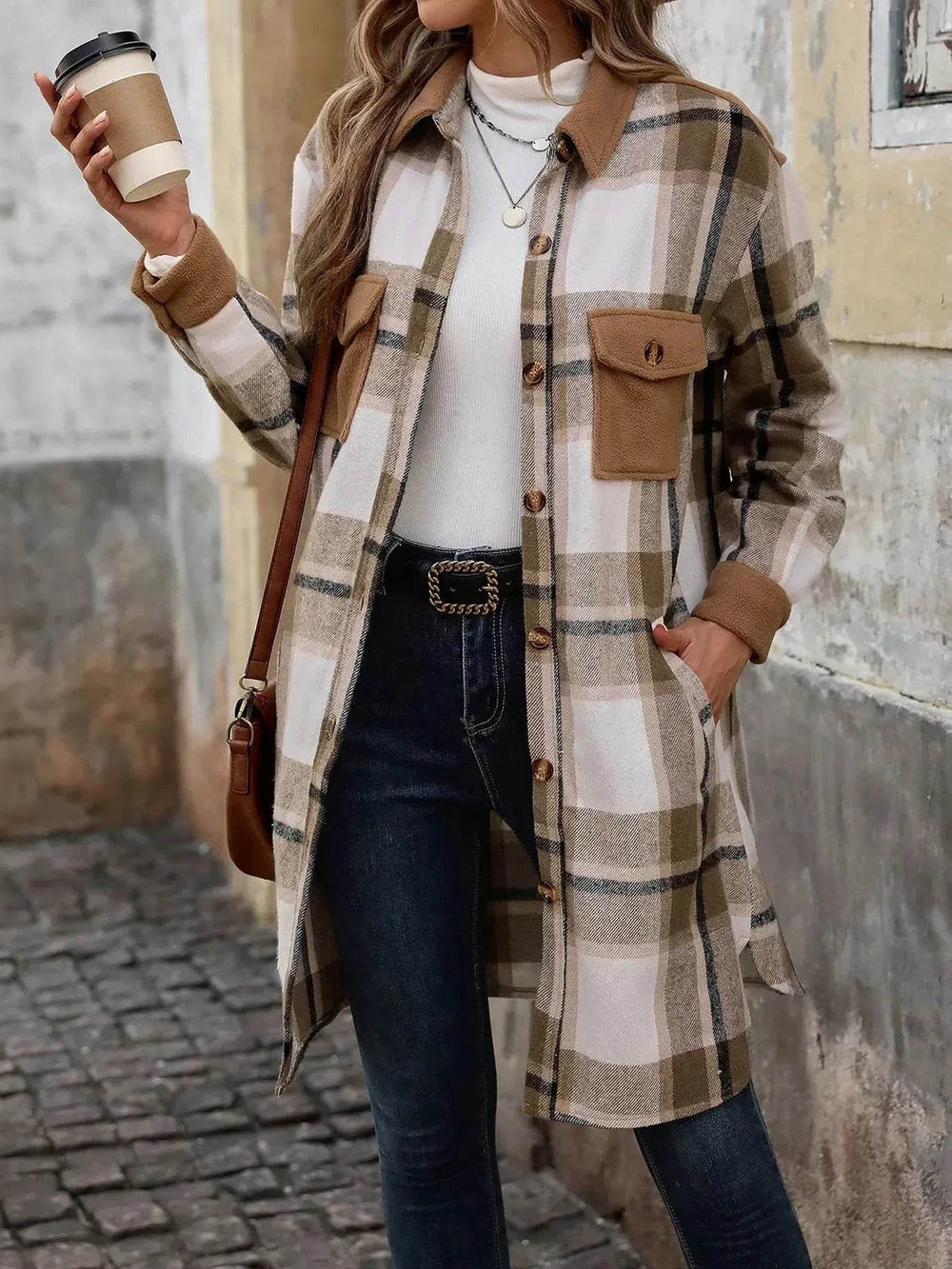 plaid jacket womens outfit Winter cashmere Jacket Outwear for women - EX-STOCK Canada
