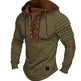 Spring And fall Pure Color Tied Hoodie Street fashion Bronzing Lacing Sweatshirt - EX-STOCK Canada