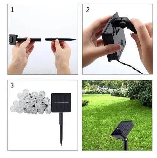 Crystal solar power of the led lamp string lights christmas lights solar garden outdoor decoration for christmas - EX-STOCK Canada