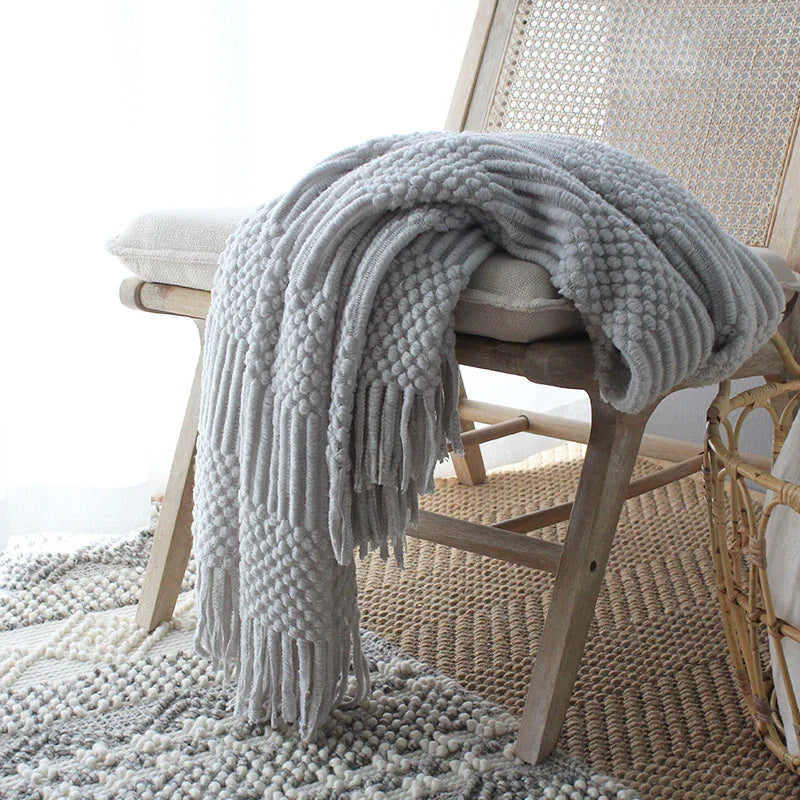 Nordic Knitted Blanket Woolen Blanket Blanket Bubble Blanket Sofa Blanket EX-STOCK Canada