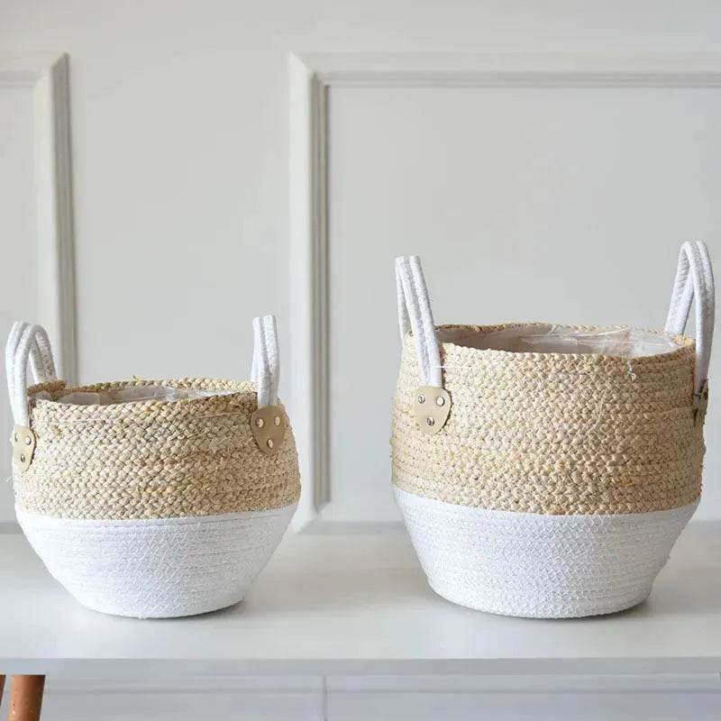 Hand Strawed Flowerpot Basket Fibre Plant Pot - EX-STOCK Canada