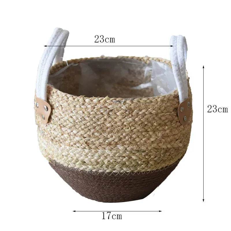 Hand Strawed Flowerpot Basket Fibre Plant Pot - EX-STOCK Canada