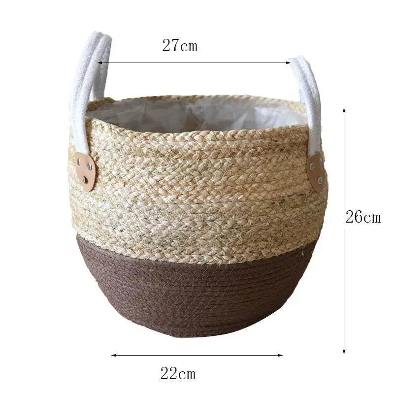 Hand Strawed Flowerpot Basket Fibre Plant Pot - EX-STOCK Canada