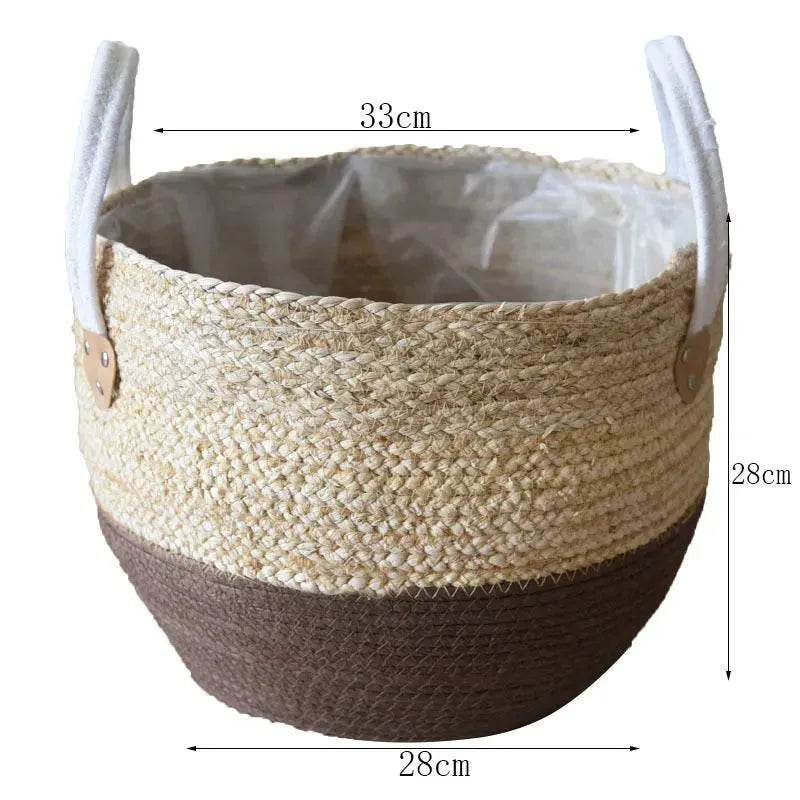Hand Strawed Flowerpot Basket Fibre Plant Pot - EX-STOCK Canada
