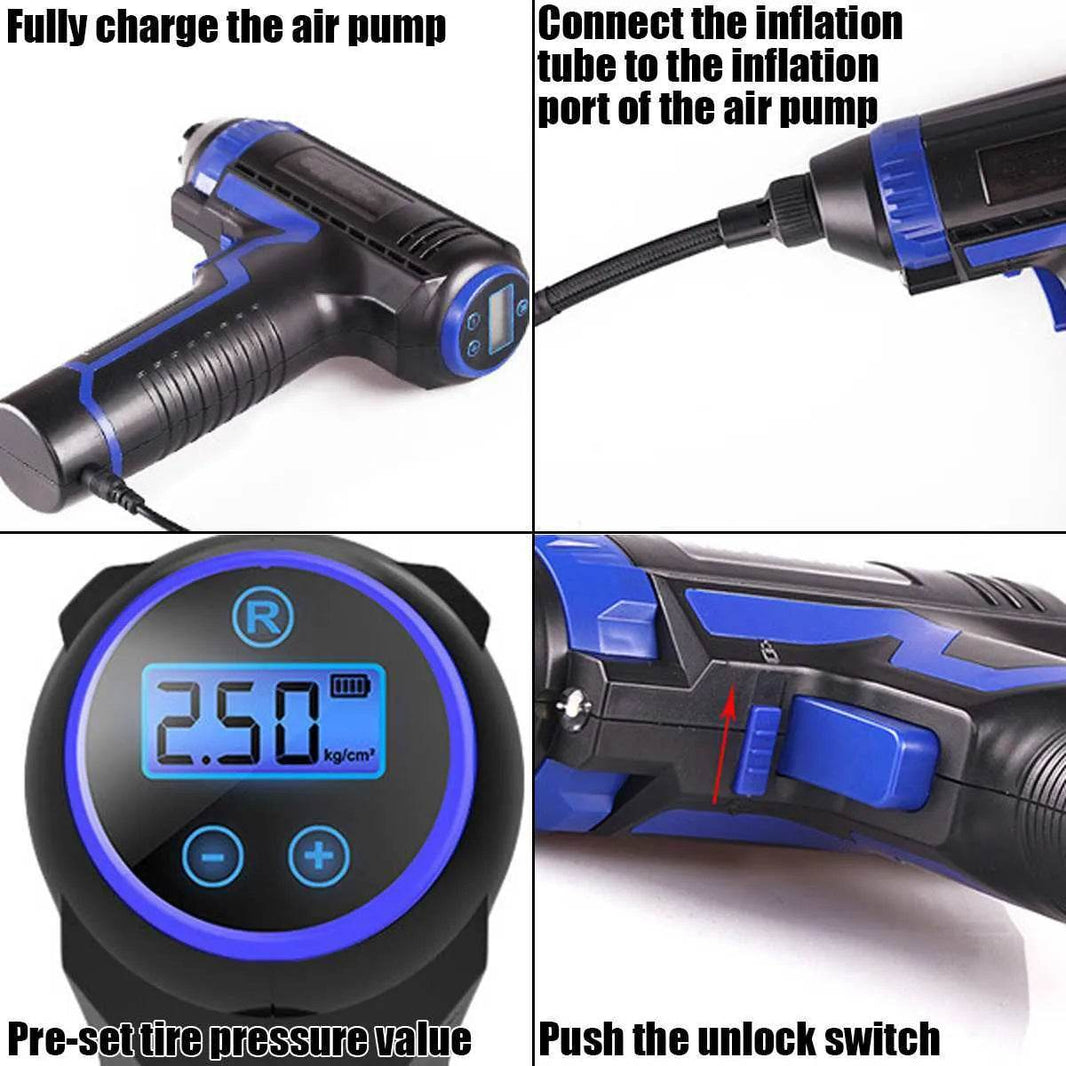 Wireless Charging Portable Multi-function Vehicle Household Electric Car Tire Handheld Air Pump - EX-STOCK Canada
