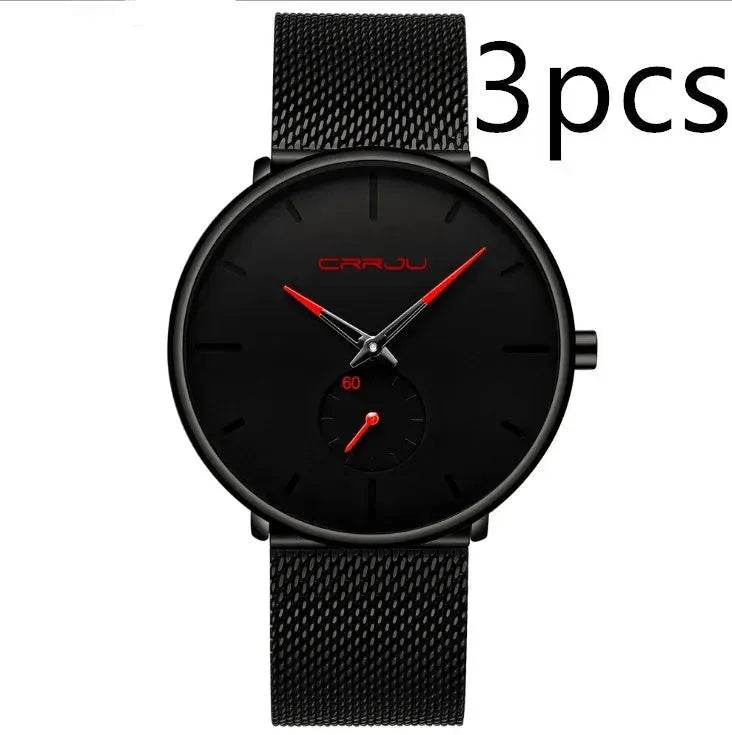 Simple ultra-thin watch round mesh belt watch - EX-STOCK Canada