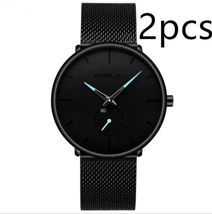 Simple ultra-thin watch round mesh belt watch - EX-STOCK Canada