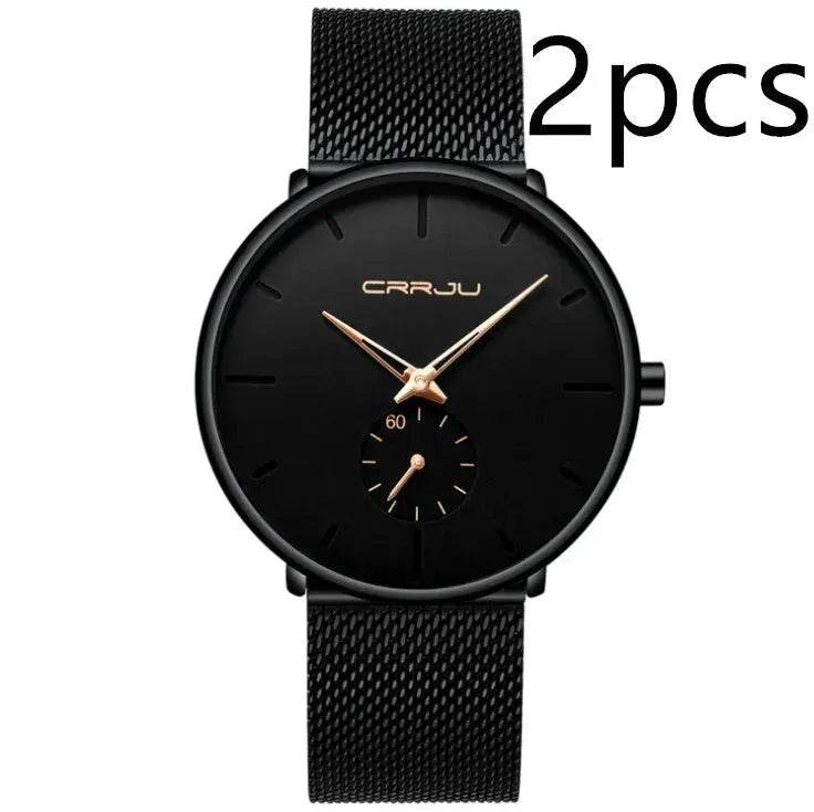 Simple ultra-thin watch round mesh belt watch - EX-STOCK Canada