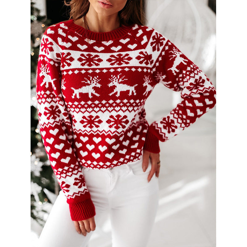 Christmas Elk Long Sleeve Knitted Sweater EX-STOCK Canada