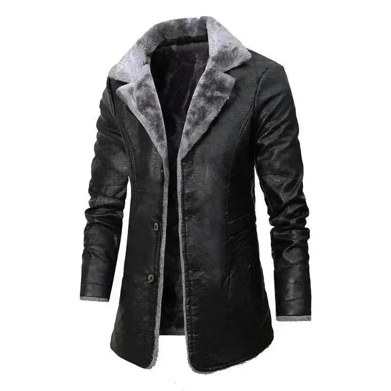 Grande grande surface de revers fourrure veste en peluche hommes