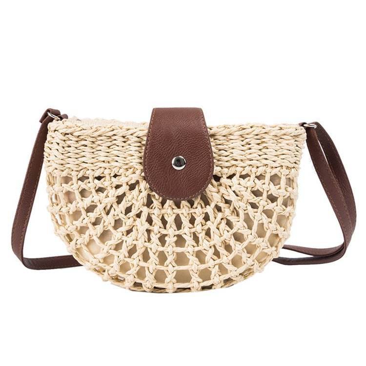 One-Shoulder Saddle Bag Fashion Messenger Straw weave Summer Bag - EX-STOCK Canada
