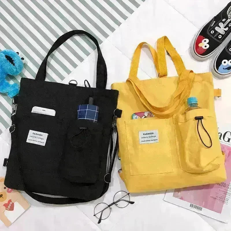 Square Canvas Totes Bag Lady With One Shoulder Slung Bag Canvas Bag for Women - EX-STOCK CANADA
