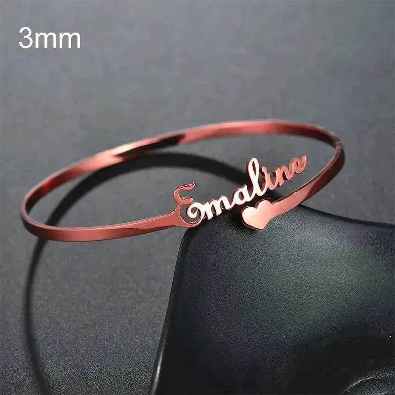 Customized Name Bracelet Personalized Custom Bangles Stainless Steel Jewelry - EX-STOCK Canada