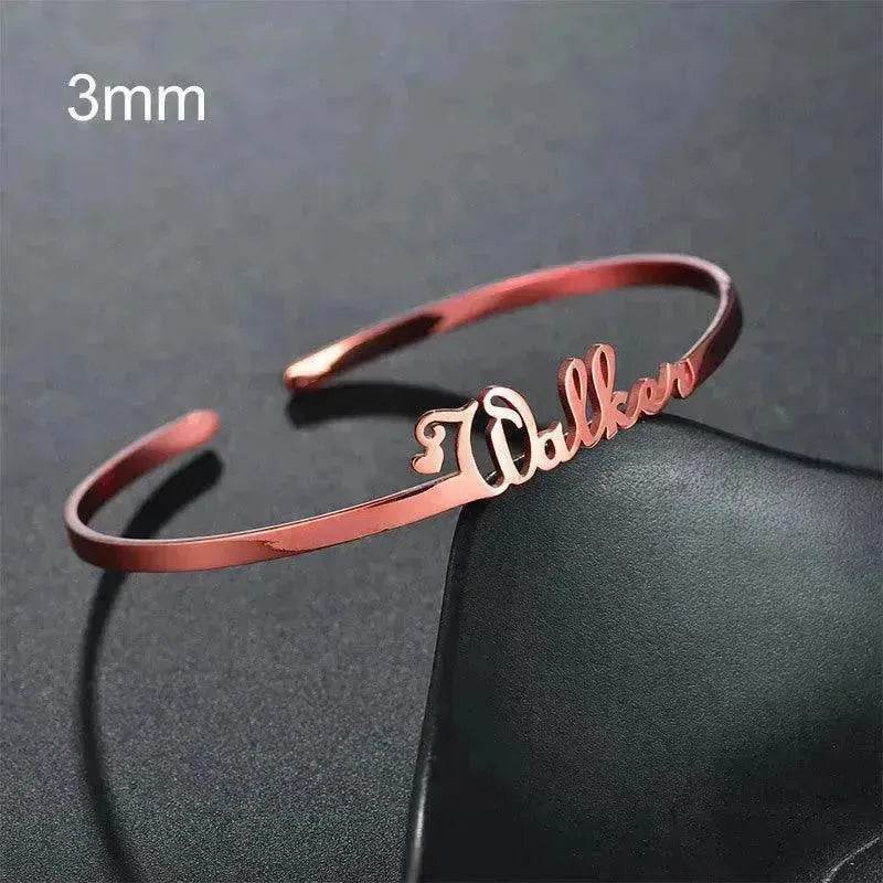 Customized Name Bracelet Personalized Custom Bangles Stainless Steel Jewelry - EX-STOCK Canada