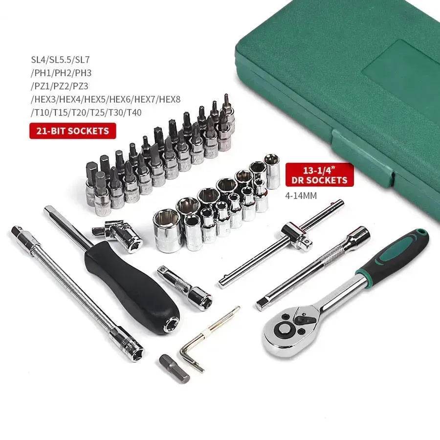 Car Repair Tool 46pcs Inch Socket Set Car Repair Tool Ratchet Torque Wrench Combo Tools Kit Auto Repairing Tool Set - EX-STOCK Canada