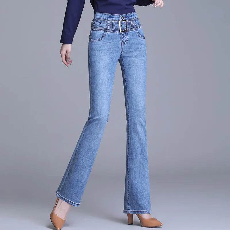 Korean Style Bootcut High-Waisted High Cotton Casual Jeans - EX-STOCK Canada