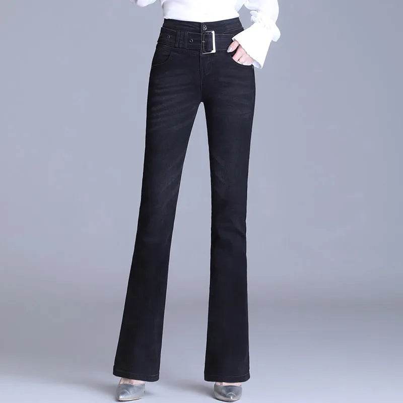 Korean Style Bootcut High-Waisted High Cotton Casual Jeans - EX-STOCK Canada