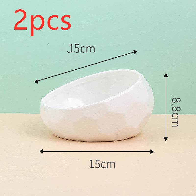 Pet Supplies Bowl Ceramic Cat Bowl Dog Bowl Oblique Mouth - EX-STOCK Canada