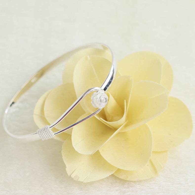 Simple Trendy Rose Flower Bracelet Female Romantic Flower silver Bracelet for ladies - EX-STOCK Canada