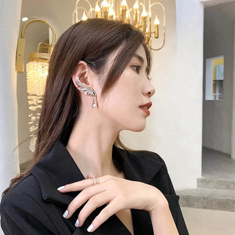 925 Silver Needle Angel Wings Personalized Ear Bone Clip Diamond Zircon Ear Row - EX-STOCK Canada